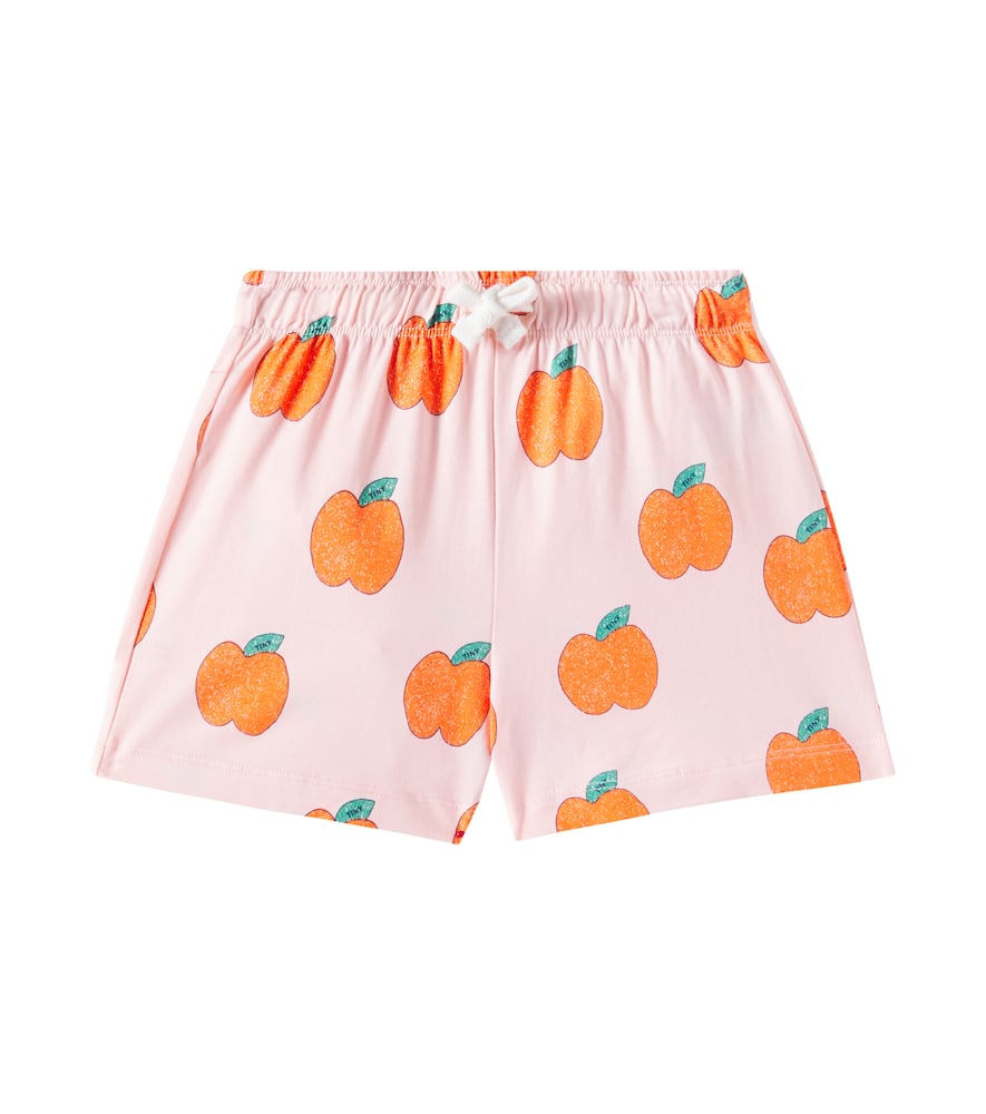 Tinycottons Apples Printed Cotton Jersey Shorts In Pink