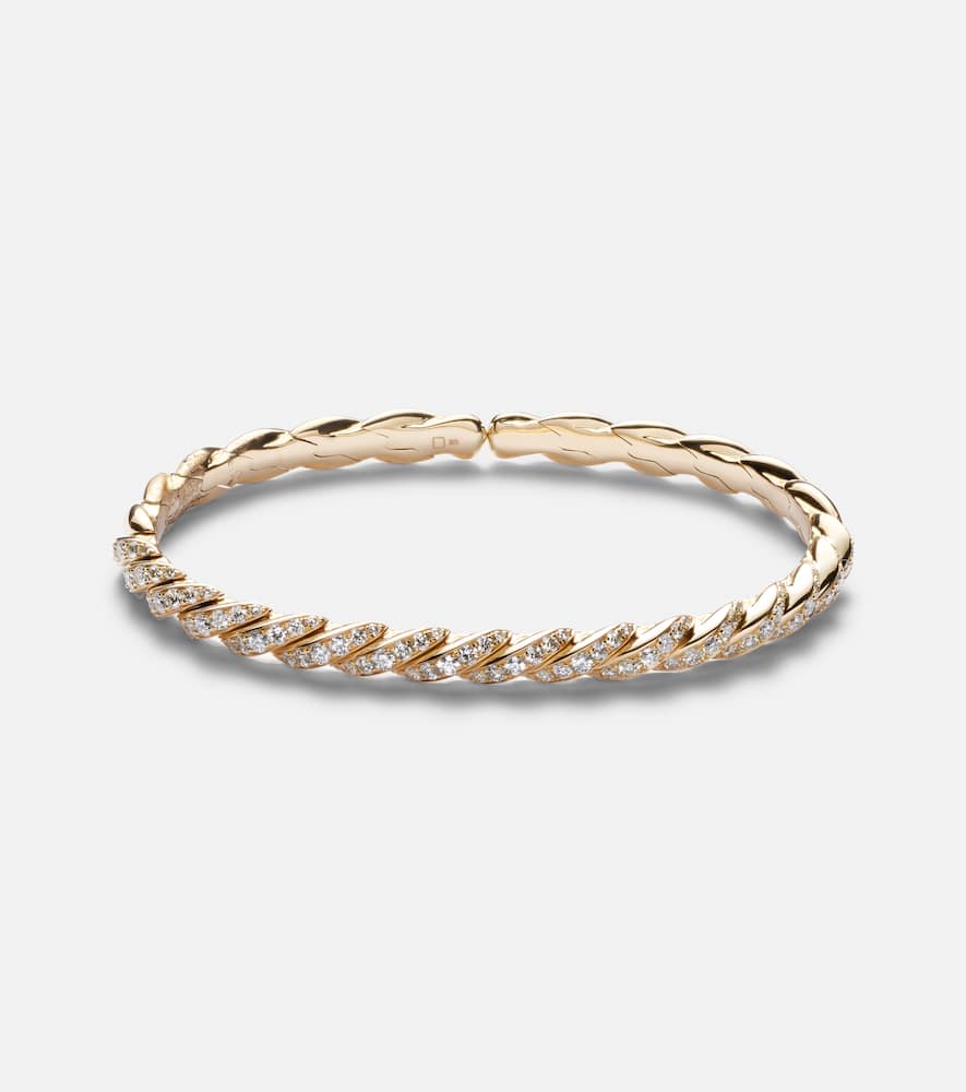 David Yurman Armreif Sculpted Cable Flex Aus 18kt Gelbgold Mit Diamanten In Gold