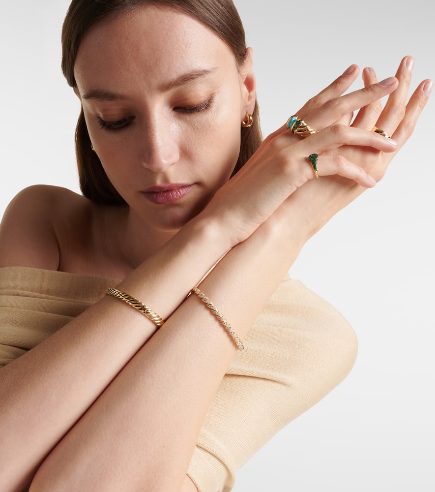 David Yurman Armreif Sculpted Cable Flex Aus 18kt Gelbgold Mit Diamanten In Gold