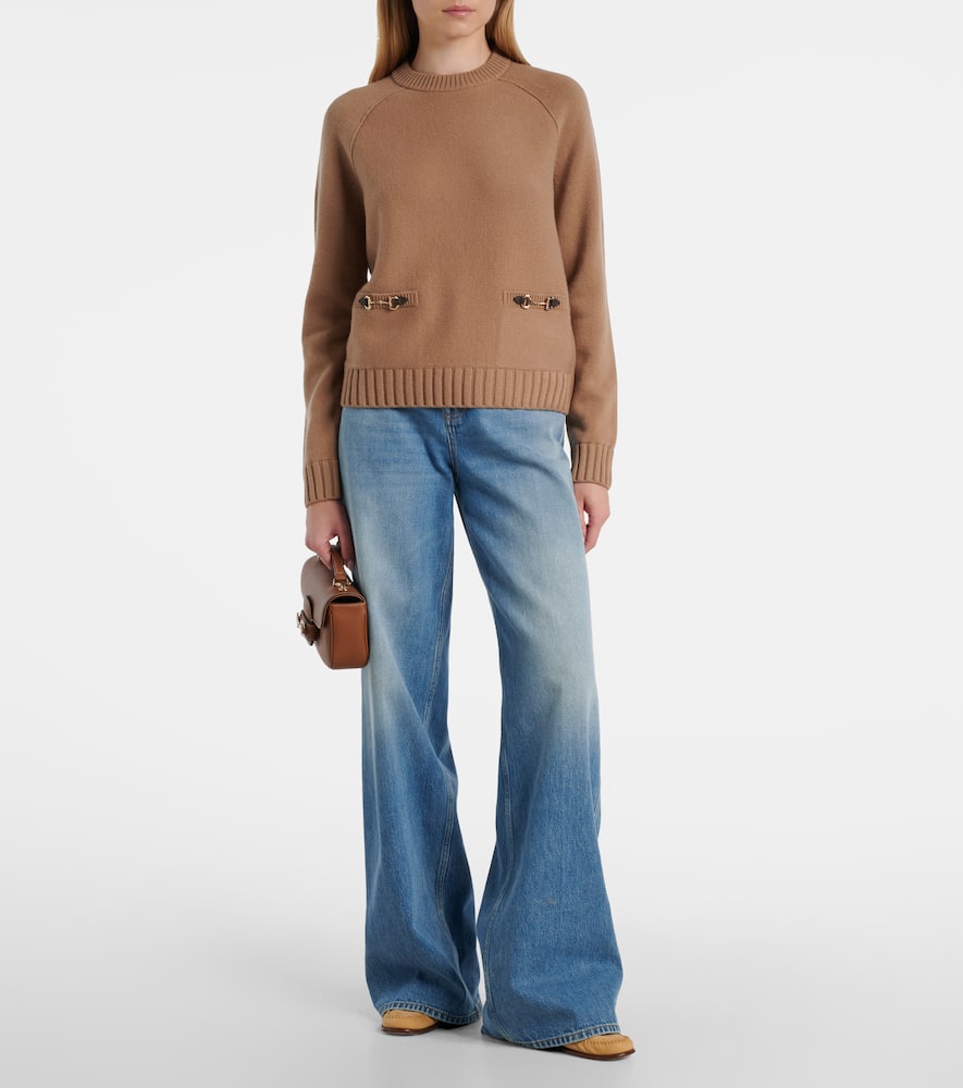 Gucci Horsebit Wool And Cashmere Sweater In Sand