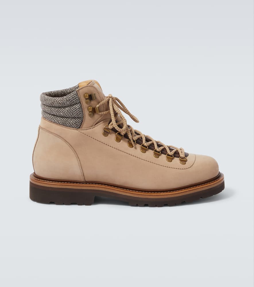 Leather hiking boots
