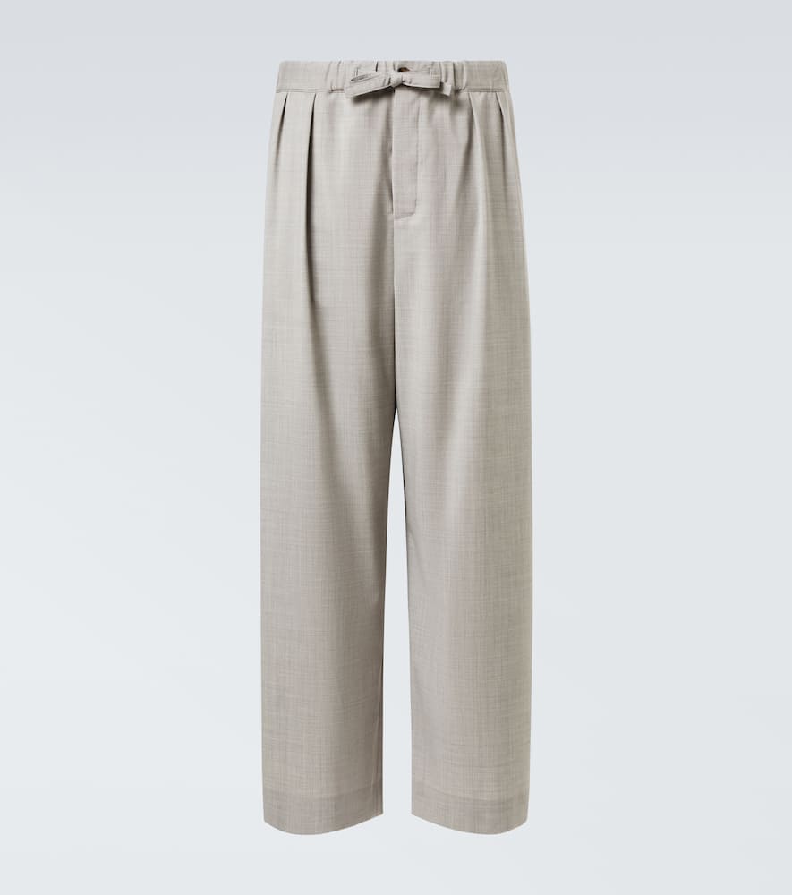 Wool wide-leg pants