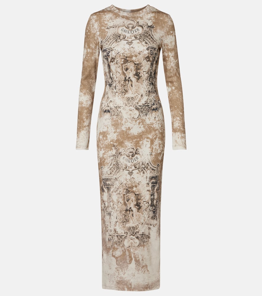 Jean Paul Gaultier Beige Mdaillon Long Dress In Sand