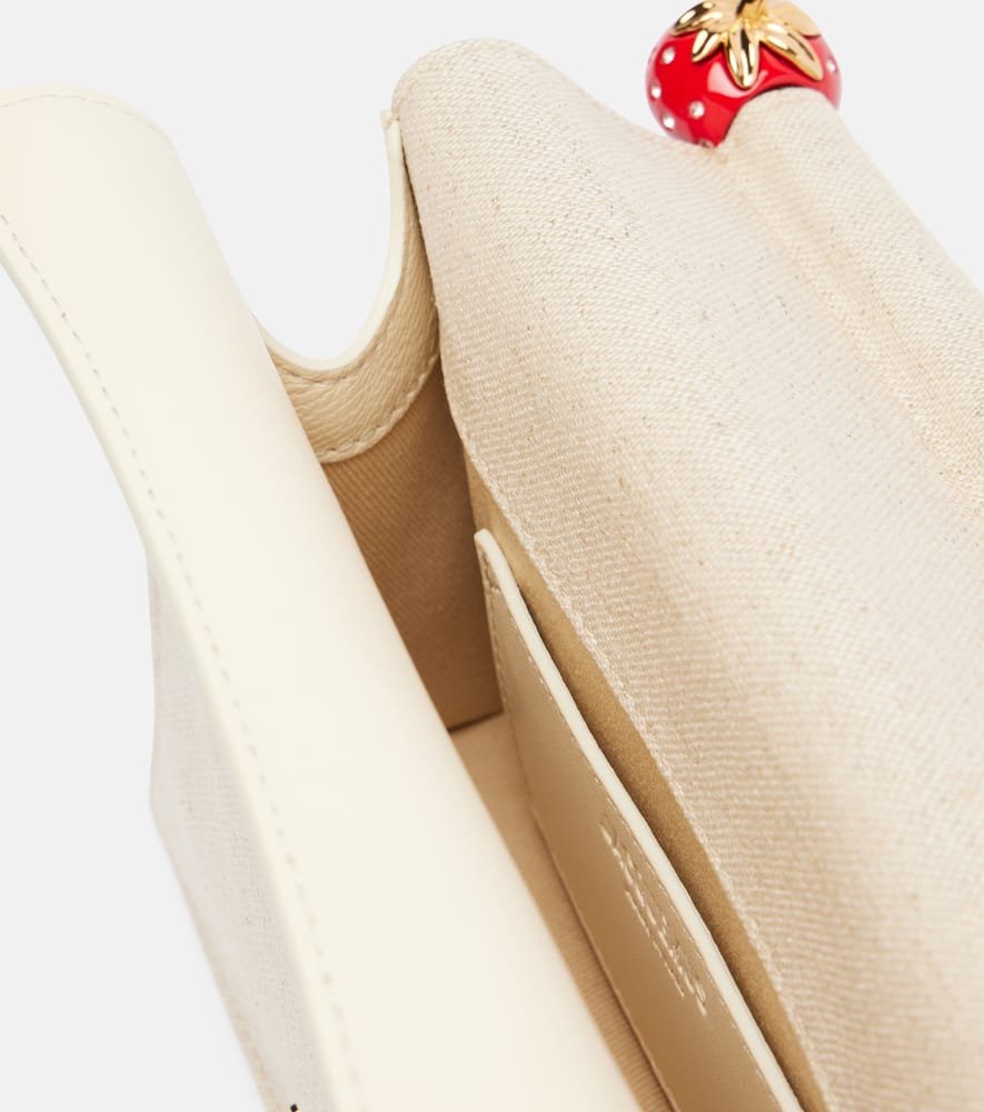 Jacquemus Rond Carré Canvas Clutch In Sand