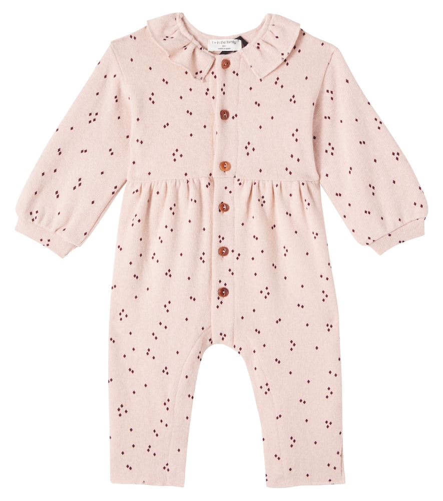 1+ In The Family Baby Hannah Printed Cotton-blend Onesie In Pink
