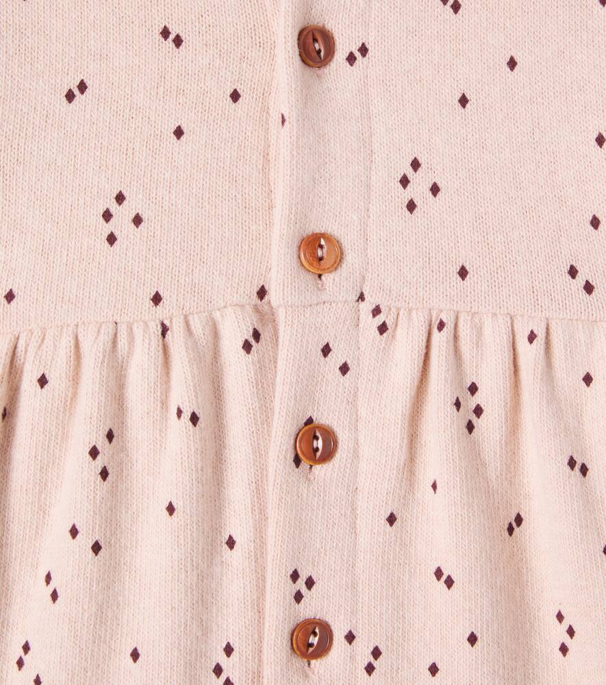1+ In The Family Baby Hannah Printed Cotton-blend Onesie In Pink