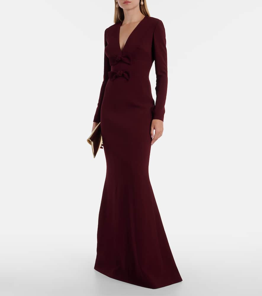 Elie Saab Bow-detail Cady Gown In Brown