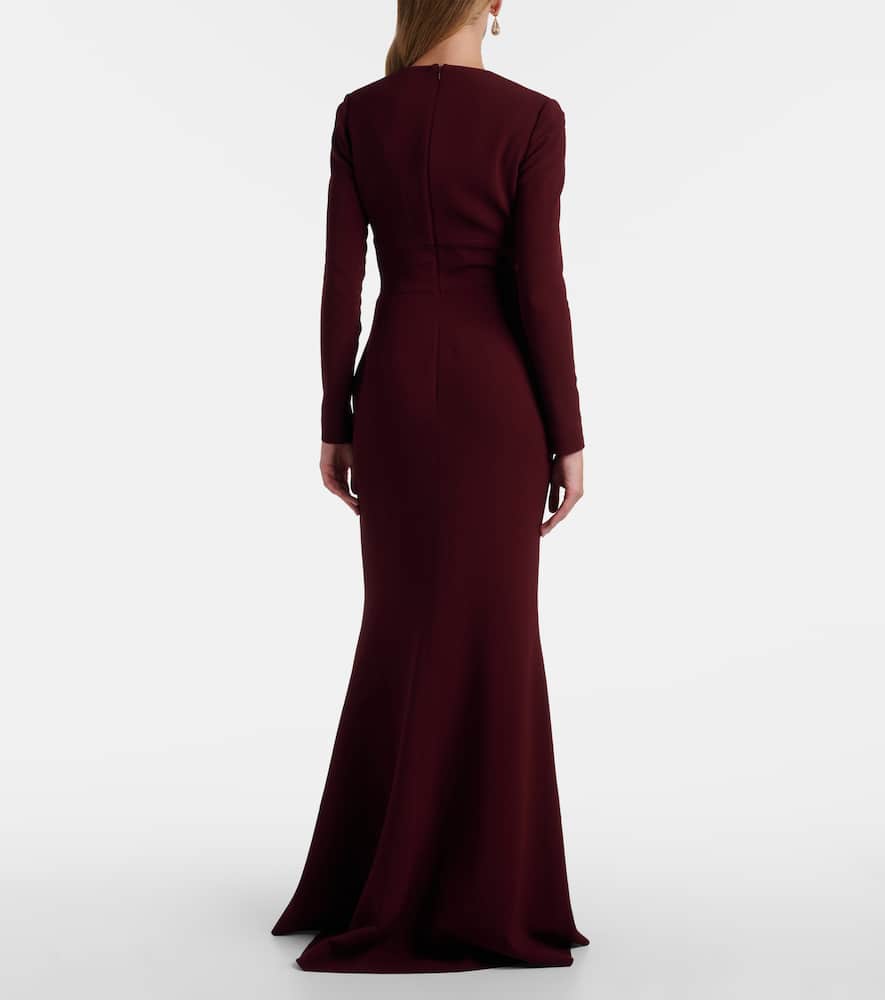 Elie Saab Bow-detail Cady Gown In Brown