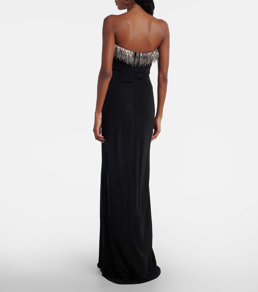 Christopher Esber Arced Palm Jersey Maxi Dress In Black