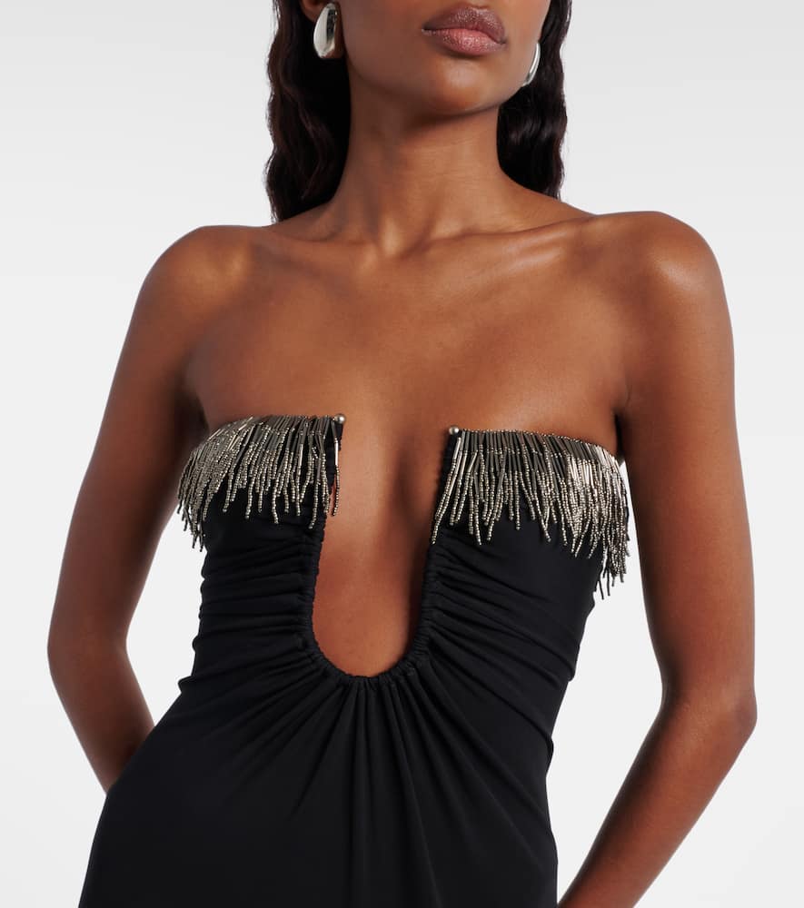 Christopher Esber Arced Palm Jersey Maxi Dress In Black