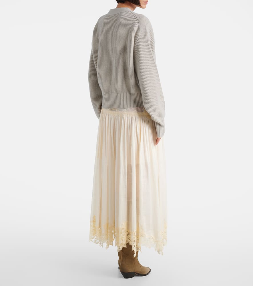 Jardin Des Orangers Wool And Cashmere Wrap Cardigan In Gray