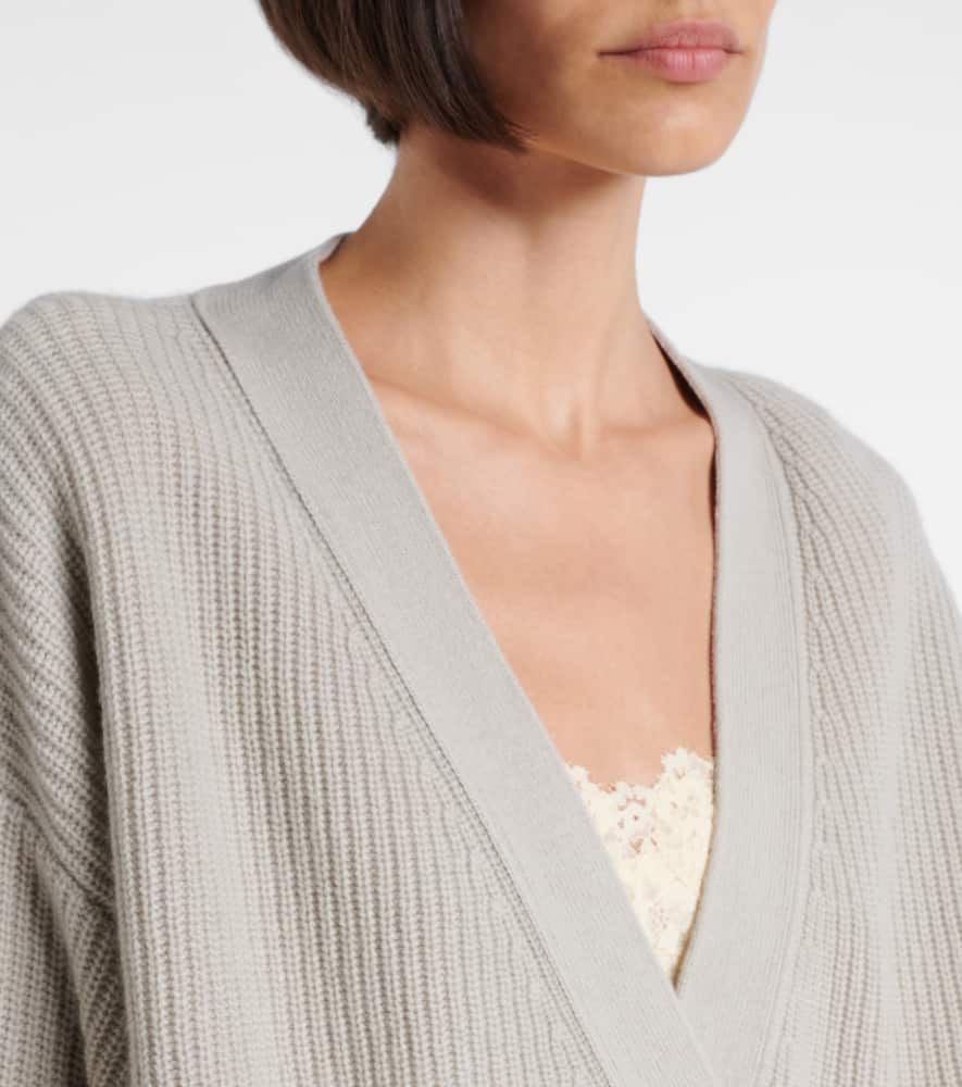 Jardin Des Orangers Wool And Cashmere Wrap Cardigan In Gray