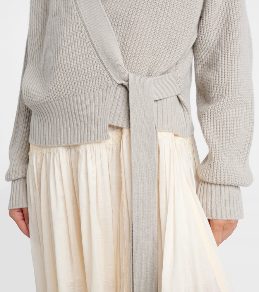Jardin Des Orangers Wool And Cashmere Wrap Cardigan In Gray
