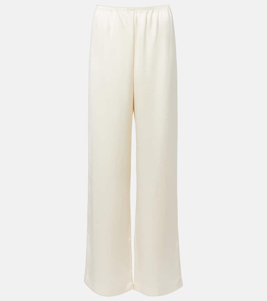 Leset Weite Mid-rise-hose Barb Aus Satin In Red