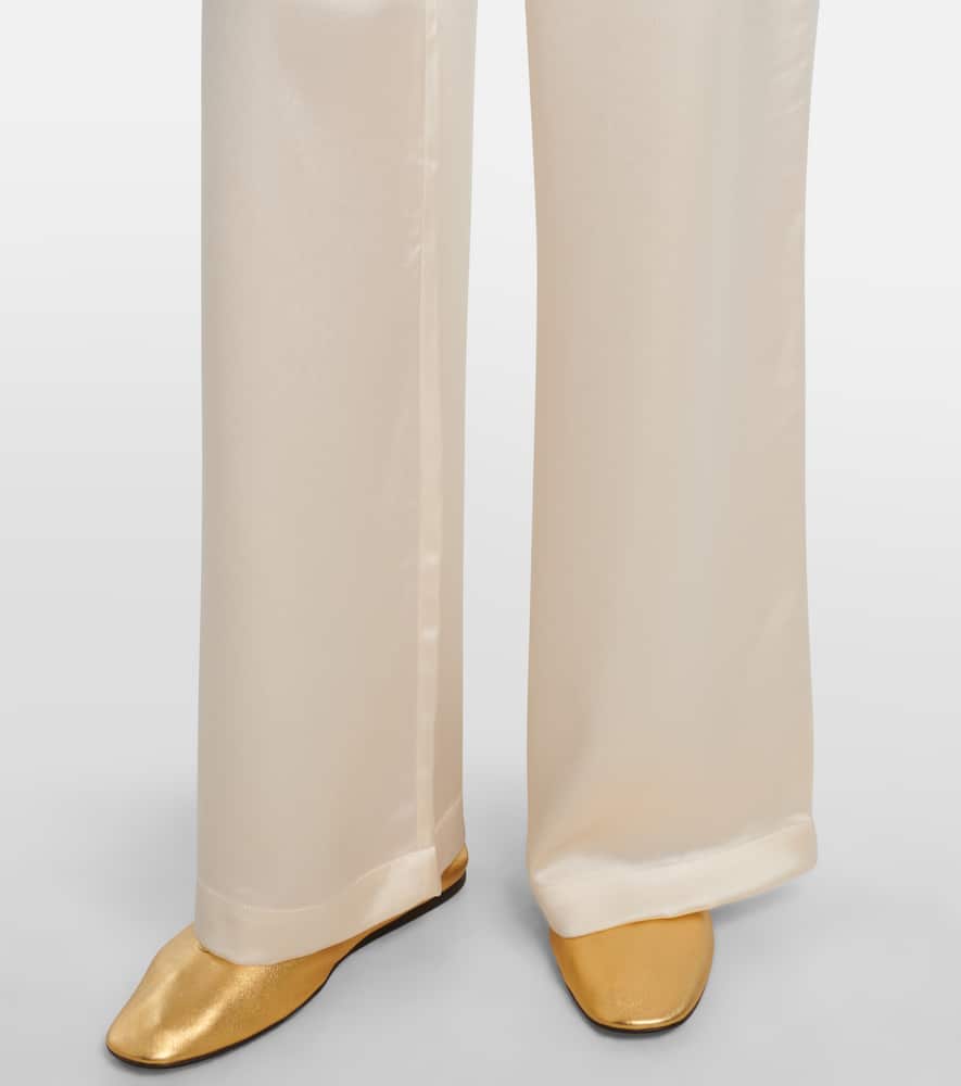 Leset Weite Mid-rise-hose Barb Aus Satin In Red