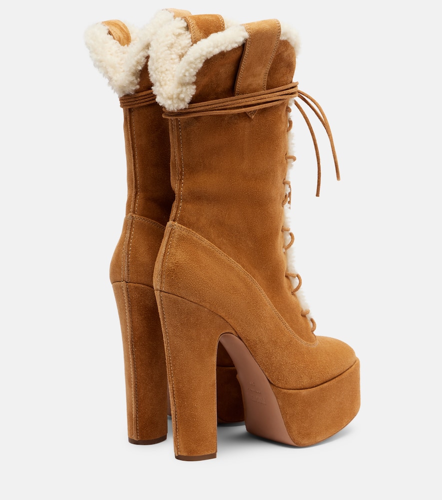 Paris Texas Malena 145 Suede Platform Lace-up Boots In Brown