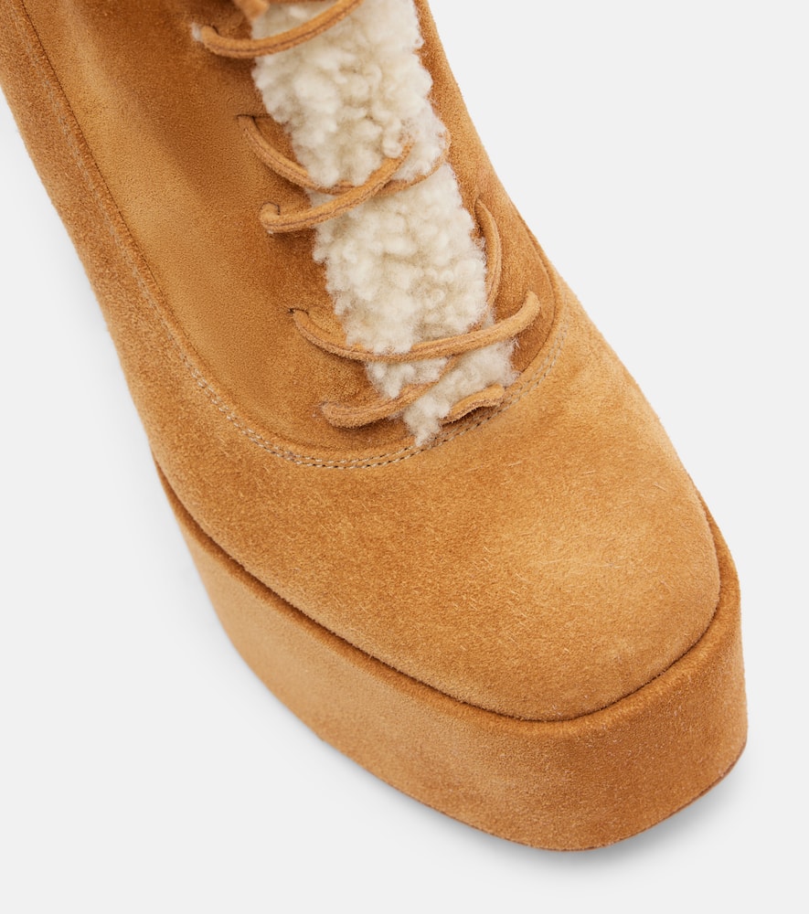 Paris Texas Malena 145 Suede Platform Lace-up Boots In Brown