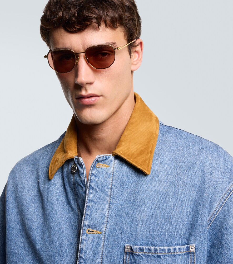  Bottega Veneta Bottega Veneta Runde Sonnenbrille Split 