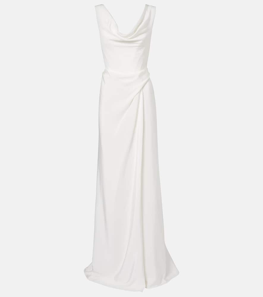 Vivienne Westwood Bridal Mabel Draped Off-shoulder Silk Gown In White