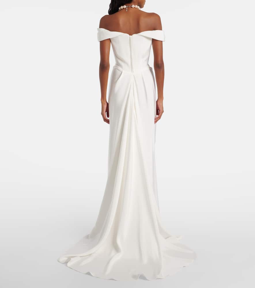 Vivienne Westwood Bridal Mabel Draped Off-shoulder Silk Gown In White