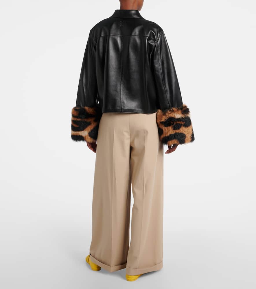 Loewe Leather Jacket In Black