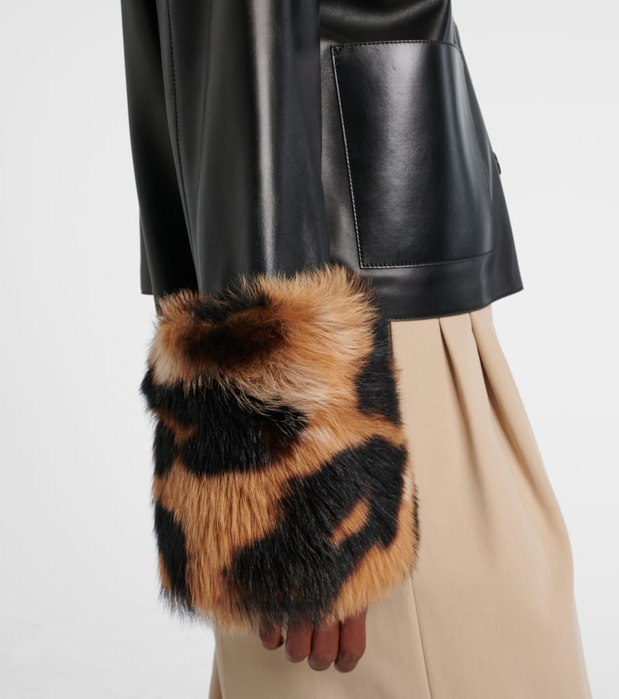 Loewe Leather Jacket In Black