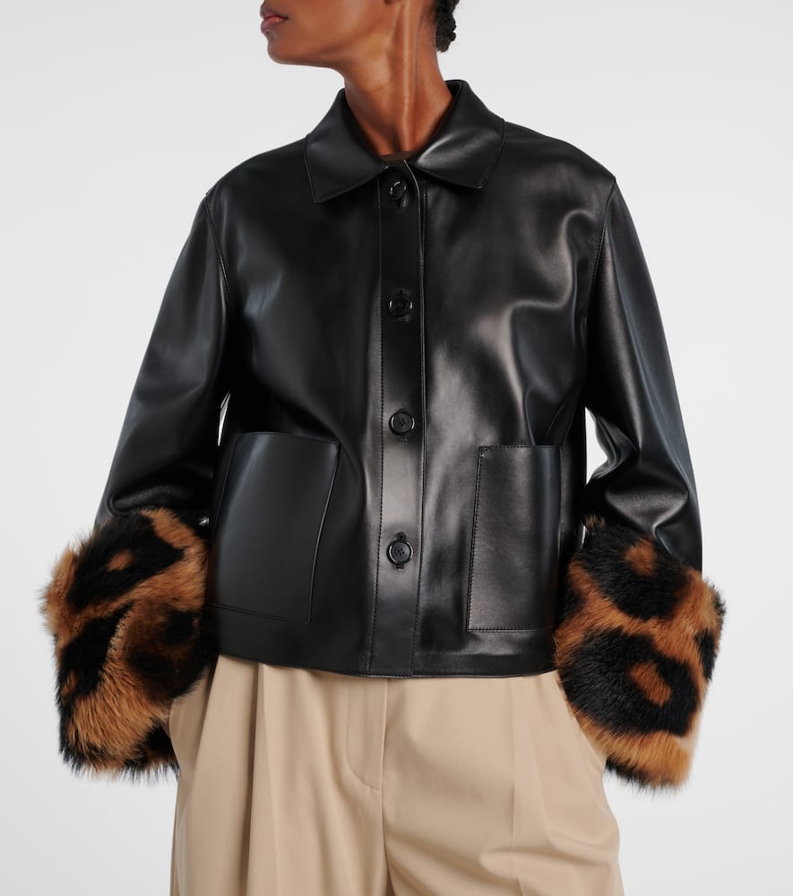 Loewe Leather Jacket In Black