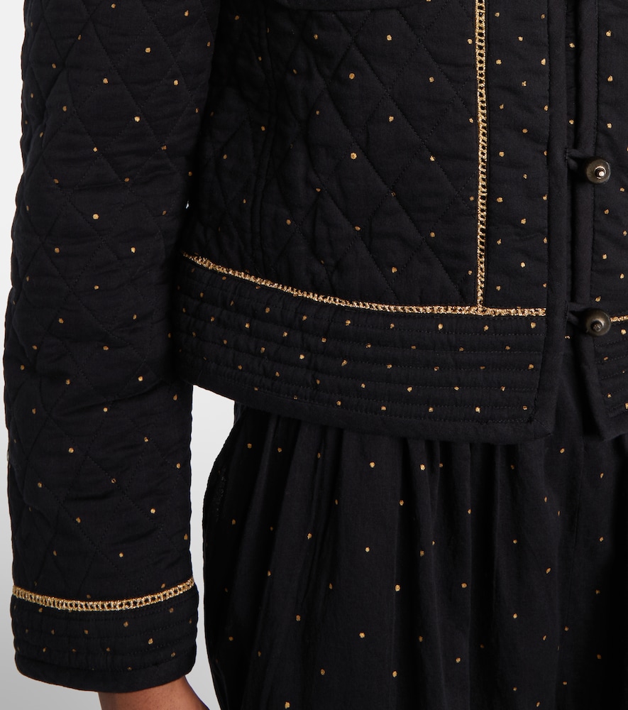  Marant Etoile Marant Etoile Vania Embellished Cropped Cotton Jacket 