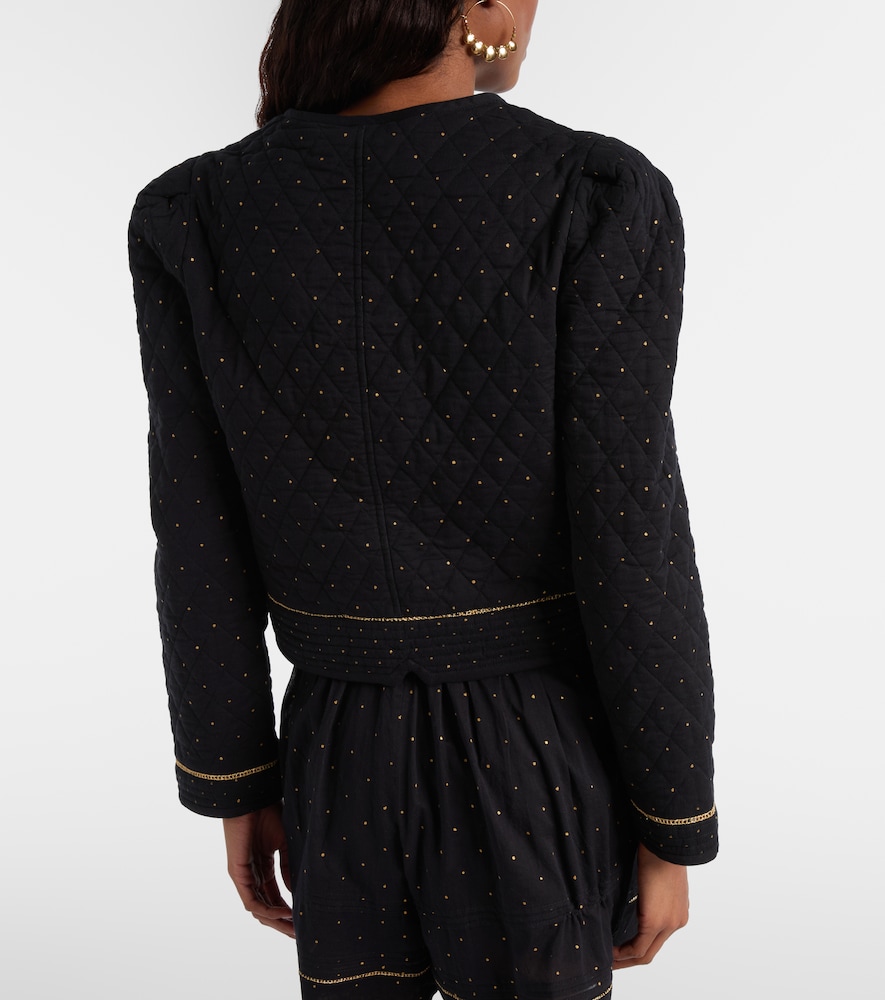 Vania Embellished Cropped Cotton Jacket