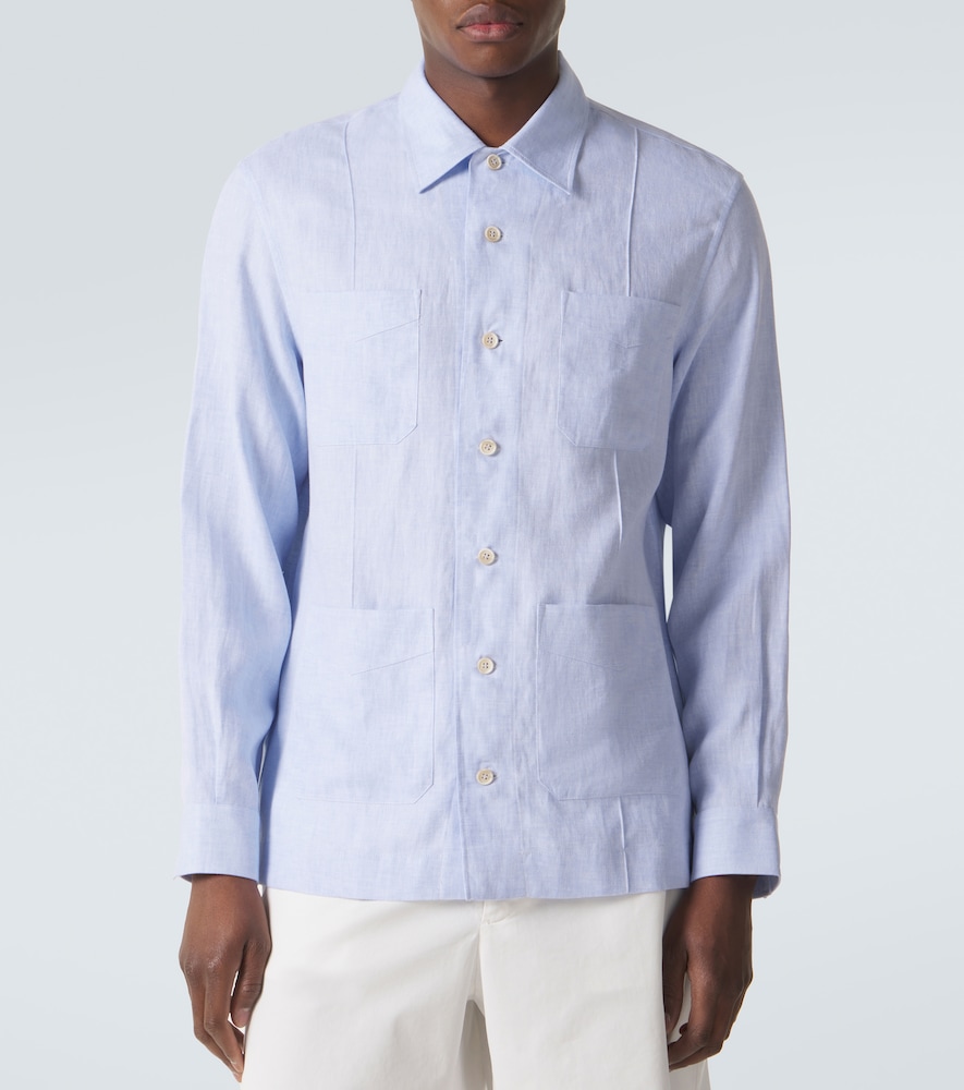  Brunello Cucinelli Brunello Cucinelli Hemd Aus Hanf, Leinen Und Baumwolle 