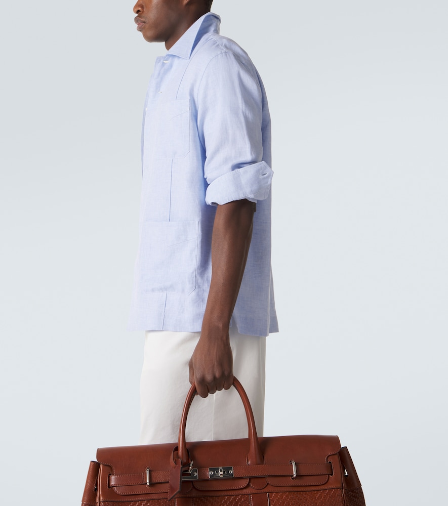  Brunello Cucinelli Brunello Cucinelli Hemd Aus Hanf, Leinen Und Baumwolle 