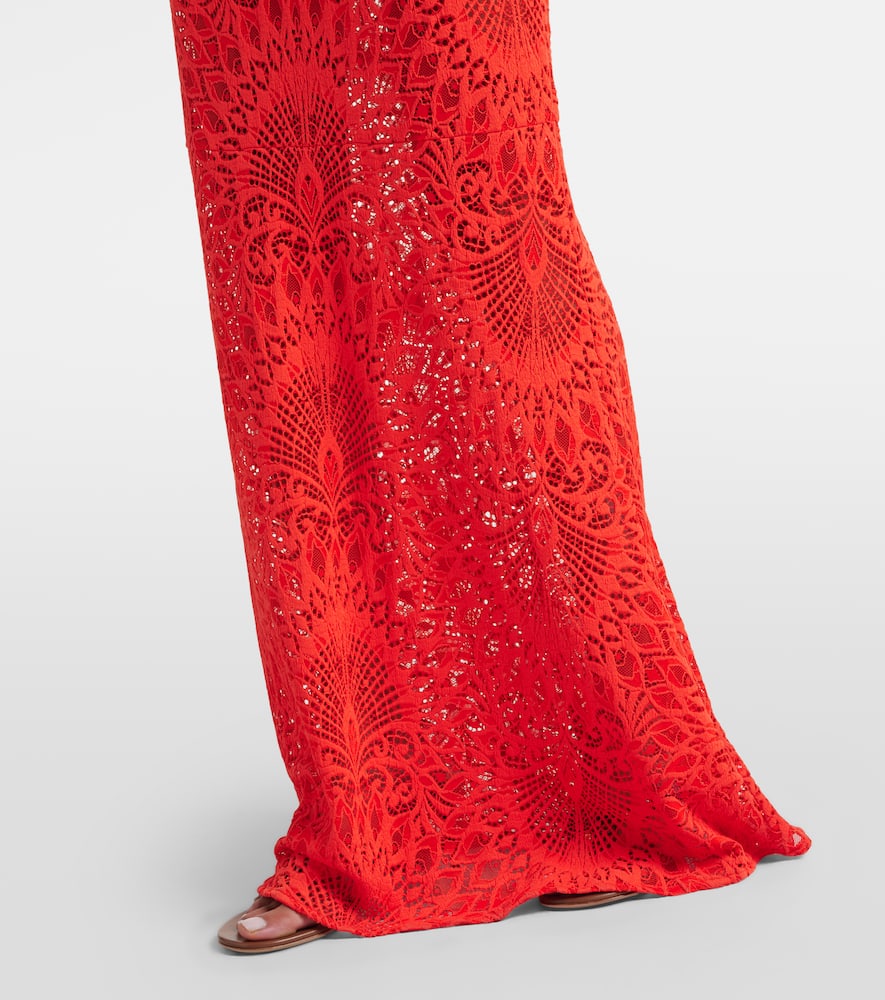 Alexandra Miro Isabella Lace Maxi Dress In Red