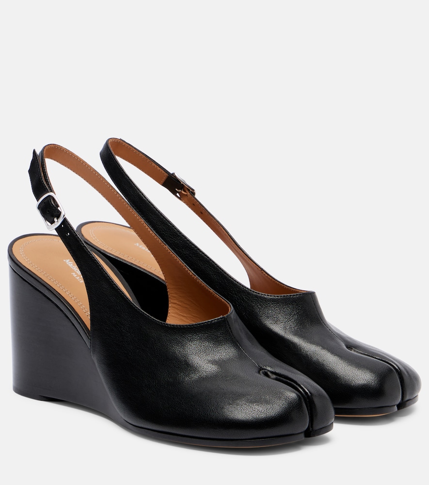 Maison Margiela Maison Margiela Tabi leather slingback wedge sandals　メゾン マルジェラ Tabi レザー スリングバック ウェッジ サンダル