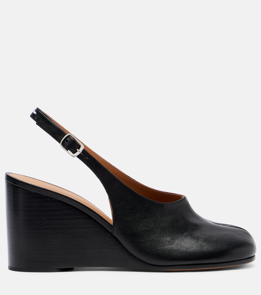  Maison Margiela Maison Margiela Tabi Leather Slingback Wedge Sandals 