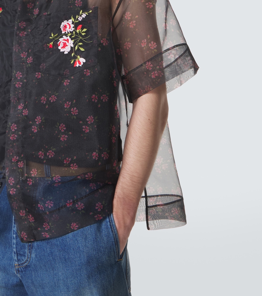  Simone Rocha Simone Rocha Floral Sheer Organza Shirt 