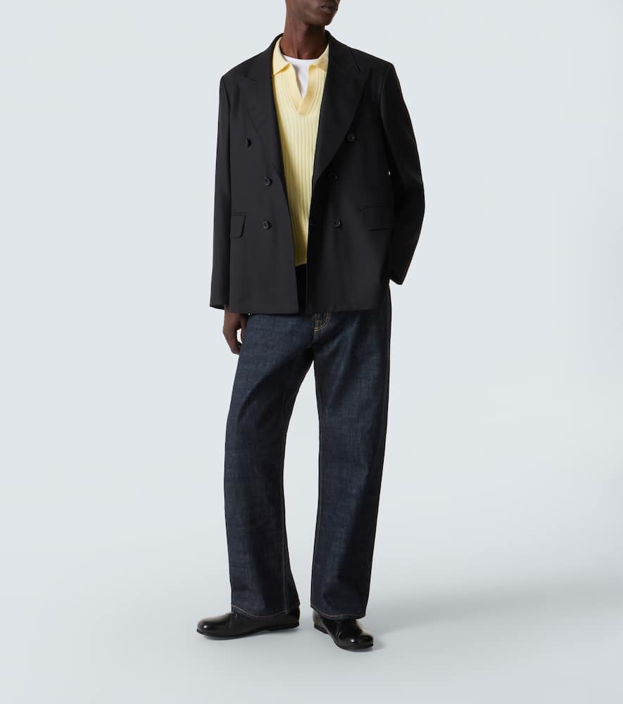 Arch4 Ribbed-knit Cashmere Polo Shirt In Yellow