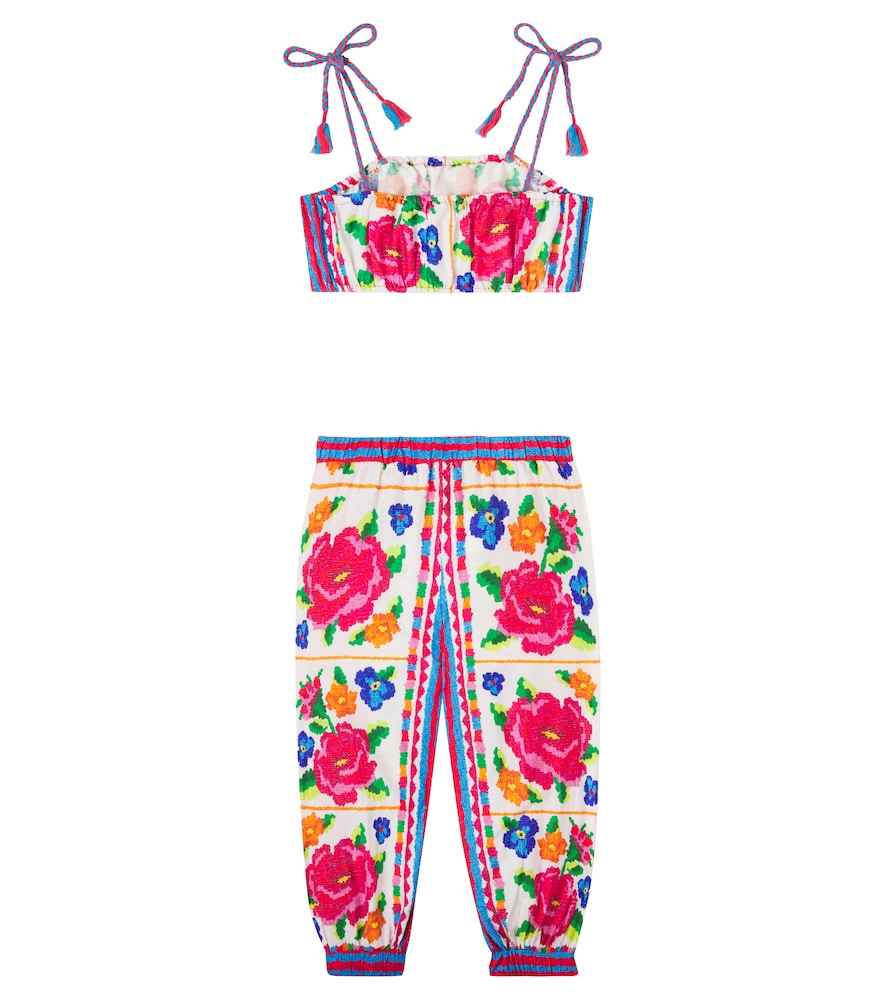  Fabula Fabula Floral Cotton Top And Pants Set 