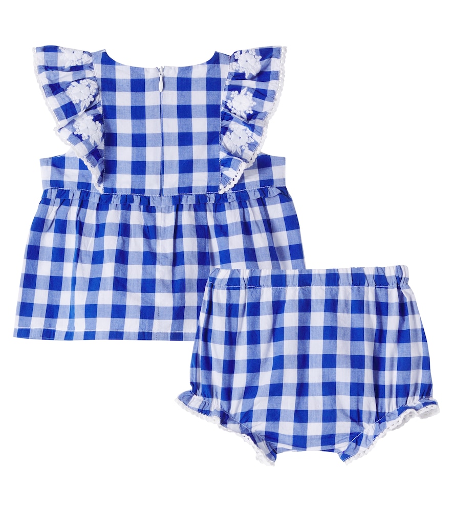 Tartine Et Chocolat Blue Baby Checked Cotton Top And Shorts Set M Size 9 - Mytheresa