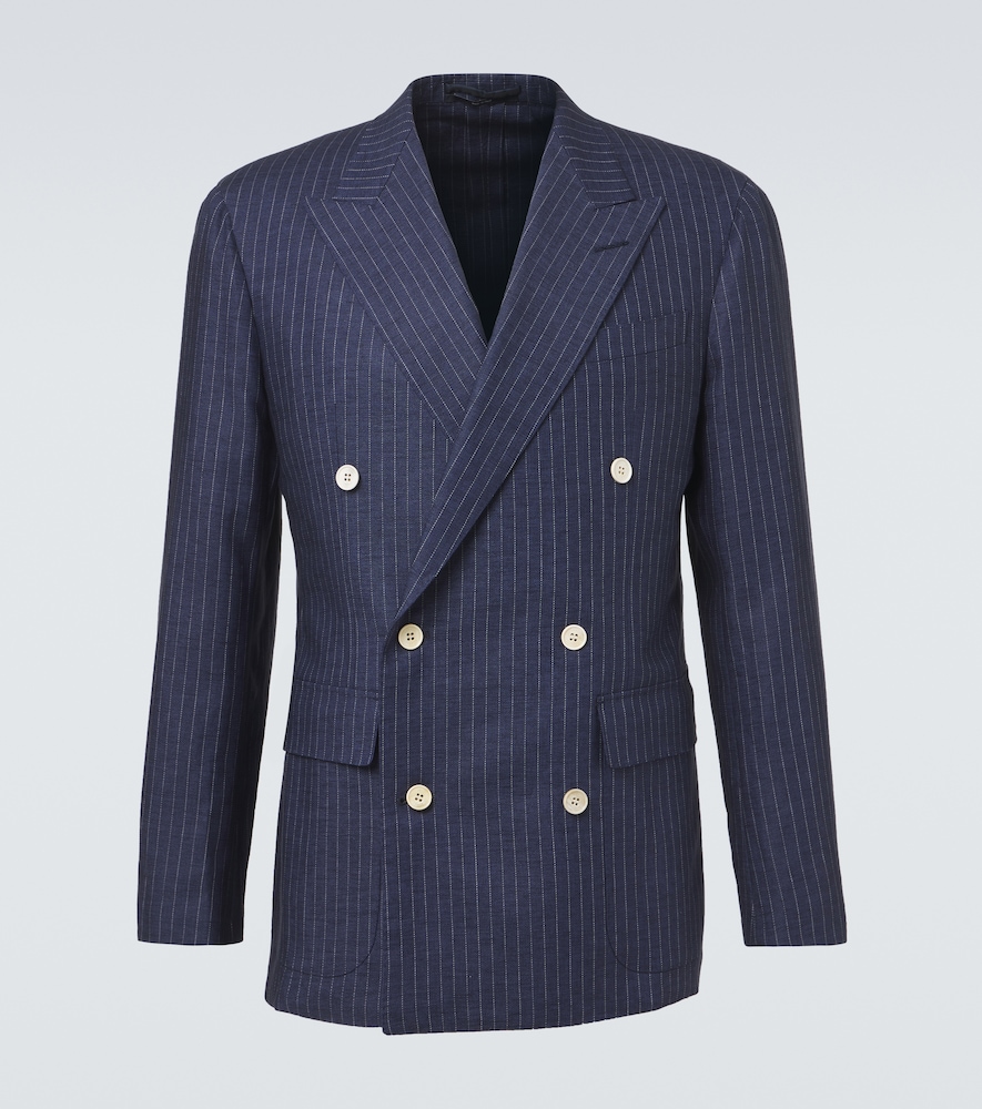 Dunhill Pinstripe double-breasted linen blazer | Thumbnail 8 Dunhill Pinstripe double-breasted linen blazer | Thumbnail 8