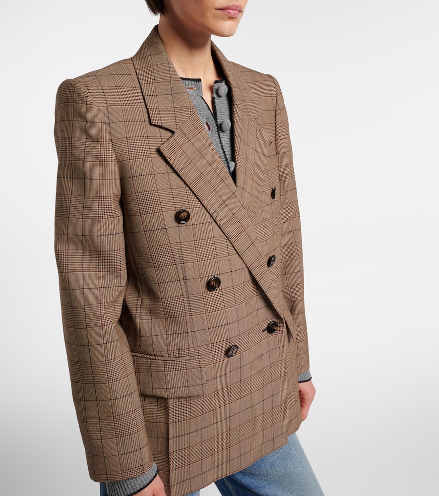 Chloé Checked Wool Blazer In Brown