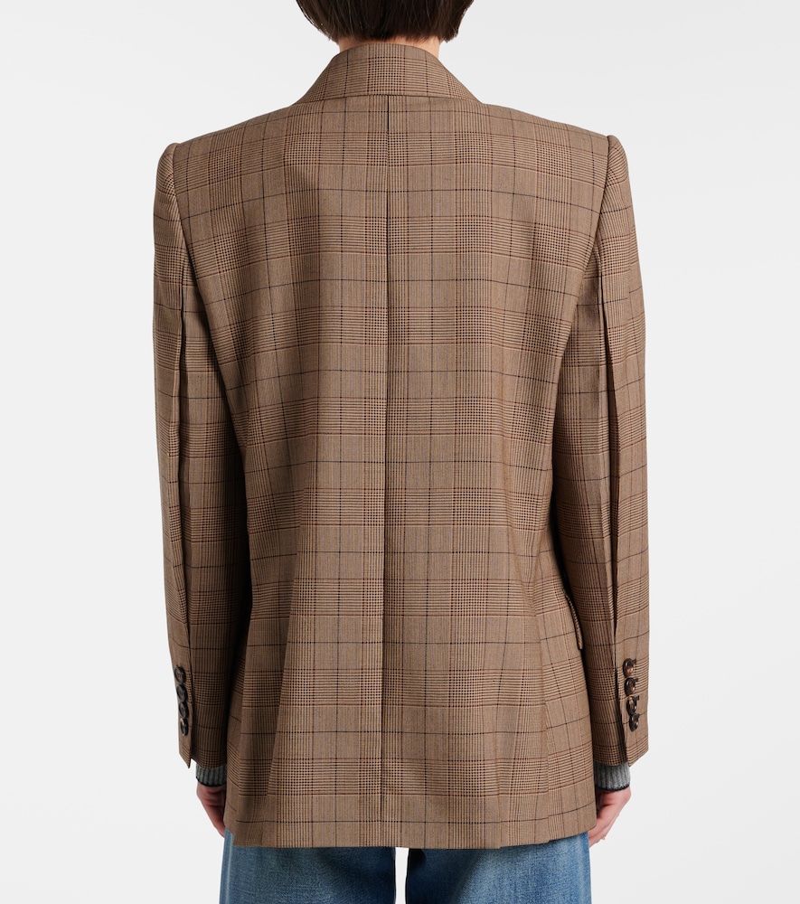 Chloé Checked Wool Blazer In Brown