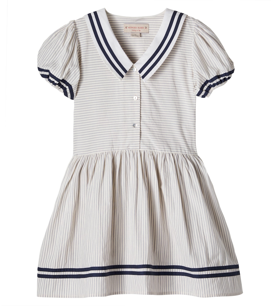 Konges Slojd White Allie Striped Cotton Dress Y 9/10 - Mytheresa