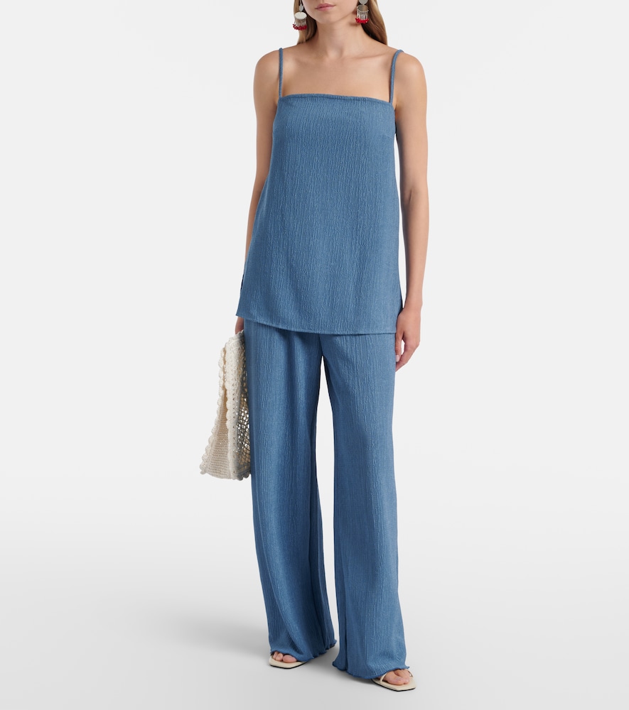 Jade Swim Mika seersucker wide-leg pants