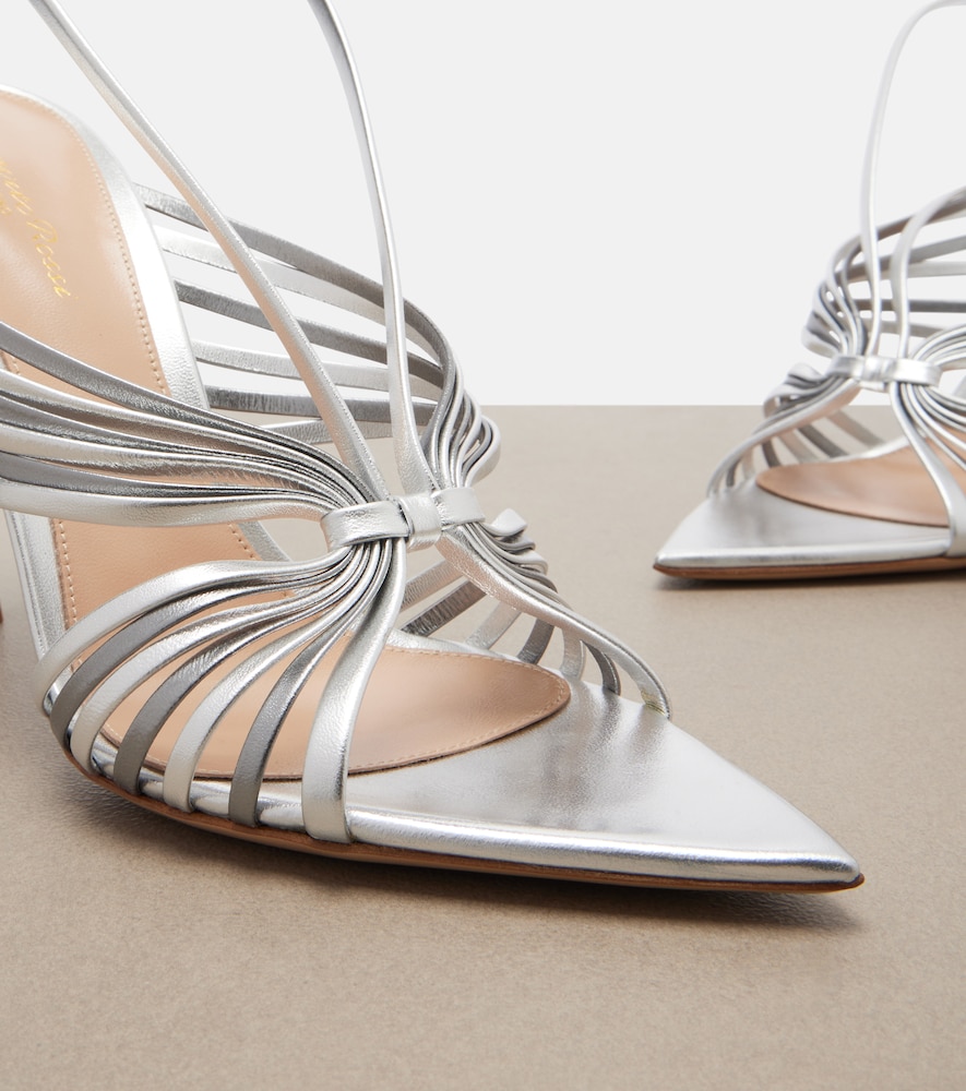  Gianvito Rossi Gianvito Rossi Slingback-sandalen Aus Metallic-leder 
