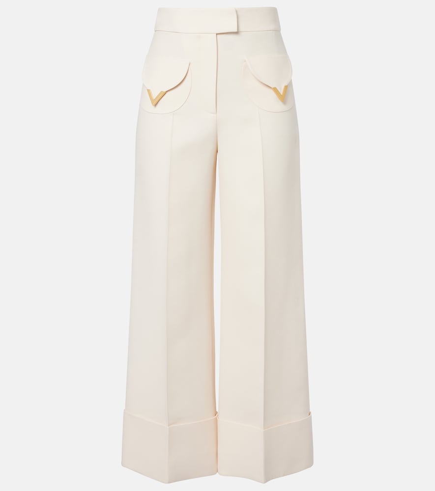 Weite Hose VGold aus Crepe Couture