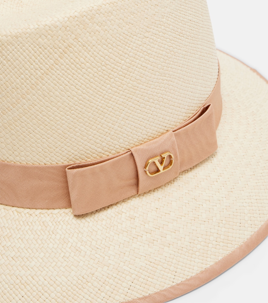  Valentino Valentino Vlogo Straw Panama Hat 