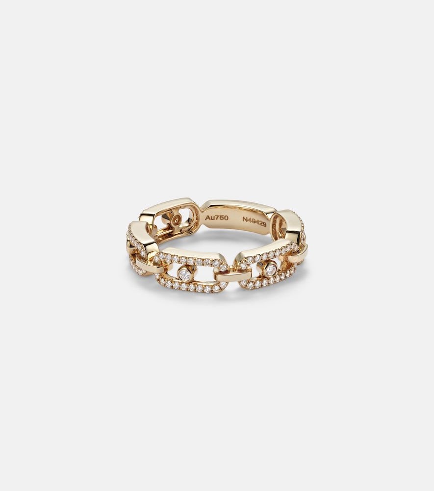Messika Move Link 18kt gold ring with diamonds