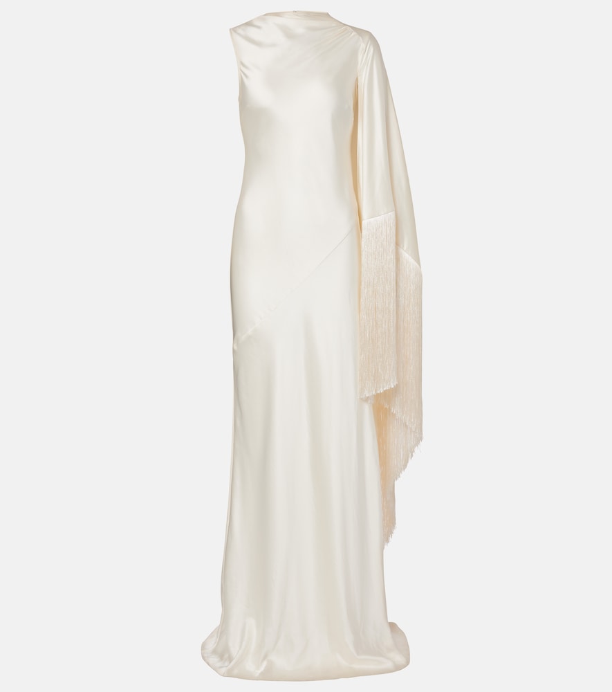 Robe aus Satin mit Cape
