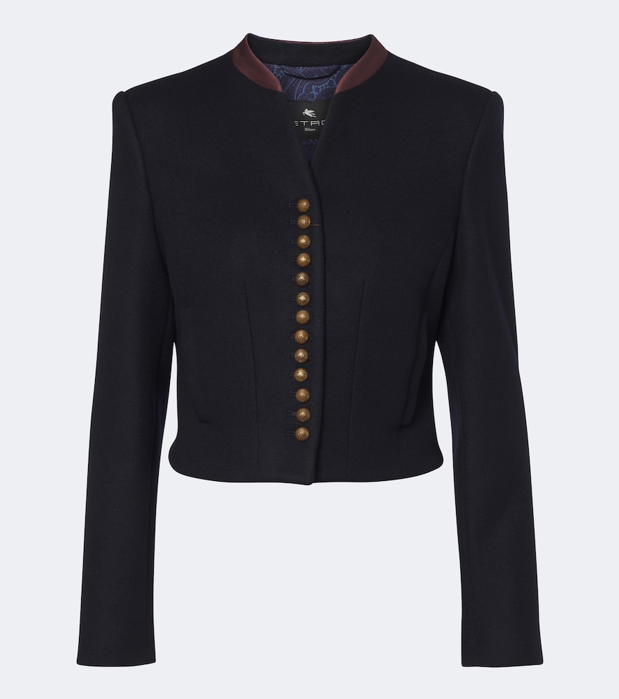 Etro Wool-blend Jacket In Blue