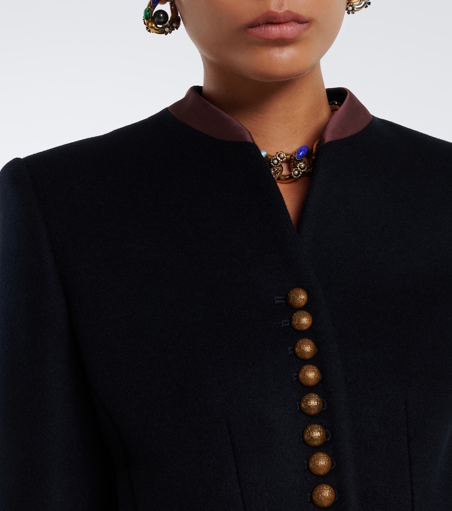 Etro Wool-blend Jacket In Blue